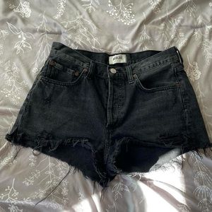 Agolde black mini shorts